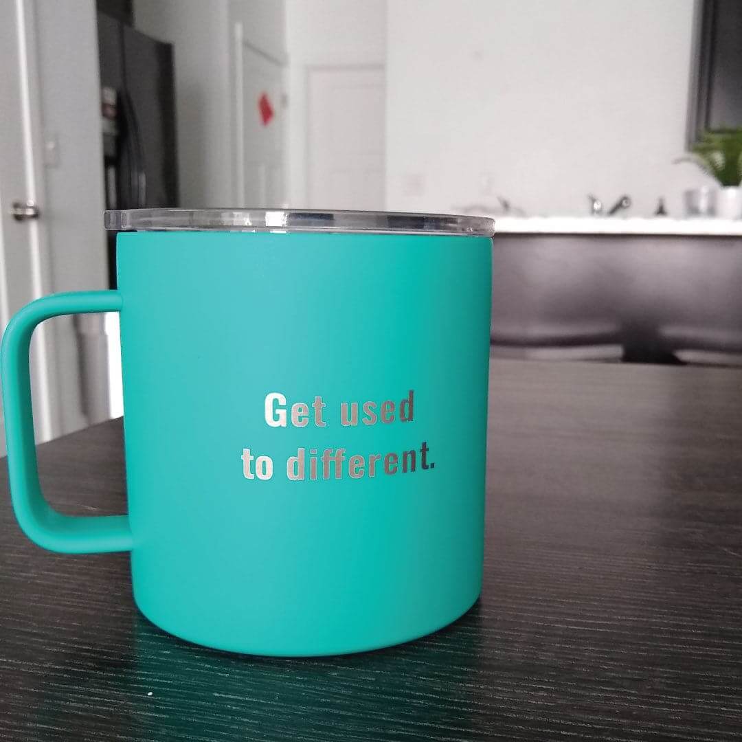 Get Used to Different Stainless Steel Teal Mug - Image 6